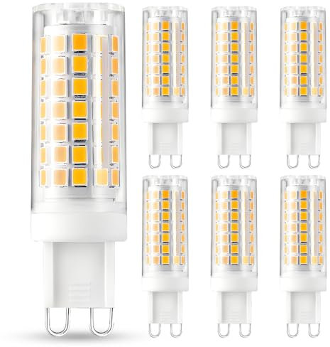FEILEMAN Lampadina a LED G9, 7 W, 70 W, equivalente a luce bianca calda, 2700 K, AC230 V, attacco G9, senza sfarfallio, non dimmerabile, angolo di illuminazione a 360°, 6 pezzi