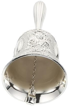 Alipis Handglocke Aus Silberne Essensglocke Für Bar Restaurant Und Küche Klassische Tischglocke Zur Anrufung des Service Ideal Für Empfang Und Dinner