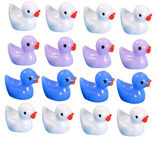 ADOCARN 120stücke Miniatur Figuren Mini Enten Figuren Dekorative Resin Miniaturen Für Garten Puppenhaus Aquarium Langlebiges Material Für Landschaftsgestaltung