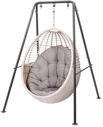 MEELRYD Hängstolsram, vikbar hängstolsram, bärbar ram, gungställ, hängmatta för inomhus- eller utomhusbruk, 134 x 118 x 178 cm, svart