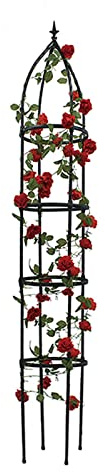 Treillis de jardin obélisque pour plantes grimpantes de 259,1 cm en métal antirouille - Cadre de tour pour plantes grimpantes - Support de plantes en pot pour rose, tomate, pois, lierre B - 220 cm
