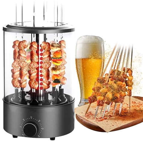 Electric Rotation Barbecue Grill, 1100w Smokeless Bbq Grill with 12 Fork, 360° Even Heating, Adjustable Temperature, Raclette Machine, For Home Restaurant Kitchen