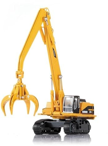 Modèle de camion en alliage à l'échelle 1/87 HO, véhicule de manutention de matériaux moulés sous pression avec bras télescopique, cabine rotative, pince hydraulique, camion d'ingénierie pour