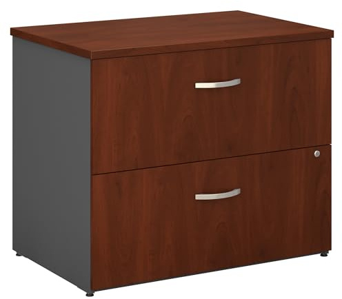 Bush Business Furniture Series C 2 Drawer Lateral File Cabinet in Hansen Cherry, Locking Document Storage for Home or Professional Office