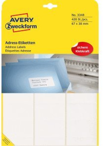 Avery Zweckform Adressetiketten 67x38mm VE=420 Stück