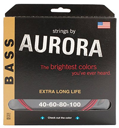 Aurora Premium Farbige Bass Gitarre Saiten, Rot, 40–100