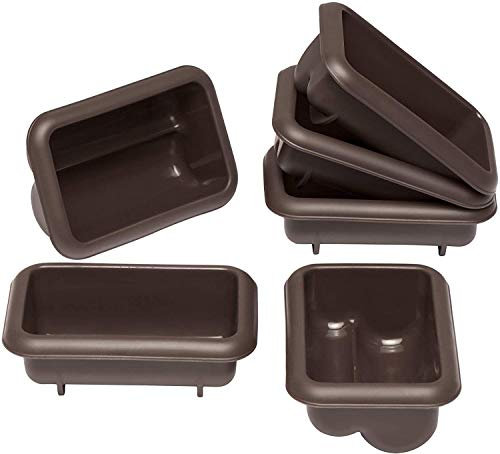 Lurch 85077 FlexiForm Mini Stollen 6er Set / Backförmchen für 6 kleine Stollen ( 9.1 x 5.6 x 3.9 cm) aus 100% BPA-freiem Platin Silikon, Braun