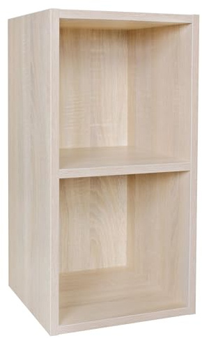 FineBuy Standregal 30x30x60 cm, Bücherregal Schmal mit 2 Fächern | kleines Regal für Bücher und Deko, Ablageregal für Wohnzimmer, Bad und Flur, freistehend, pflegeleichte Oberfläche