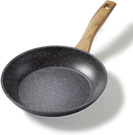 STONELINE Back to Nature Bratpfanne 24 cm, Made in Germany, antihaft beschichtete Pfanne mit echten Steinpartikeln, alle Herdarten inkl. Induktion, fettfreies Braten