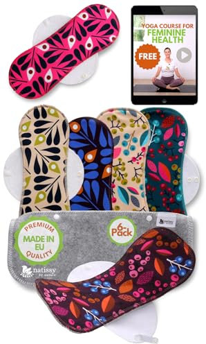 Waschbare Binden Stoffbinden waschbar bio Baumwolle; 6-Pack (Größe L+XL) wiederverwendbare Binden Waschbar MADE IN EU; Waschbare Stoffbinden starke Blutung; Baumwollbinden Damenbinden Menstruation