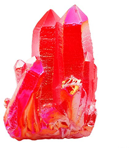 Nupuyai Titanium Coated Bergkristall Druse Rohstein unregelmäßige Kristall Cluster Quarz Geode Edelstein für Reiki Feng Shui Deko