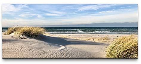 Paul Sinus Art Ivi König Wandbild 100x40cm Ostsee Deutschland Strand Horizont Wellen Verlassen Weite