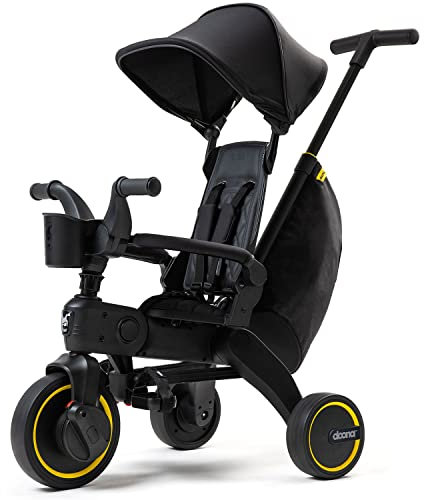 Doona Liki Trike Midnight *Special Edition* - das weltweit kompakteste Faltbare Dreirad - Hochwertig, multifunktional, Cooles Design - für Kinder von 10-36 Monate - Midnight/schwarz