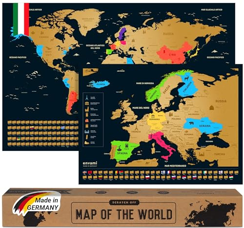 envami Weltkarte zum Rubbeln I Italienisch