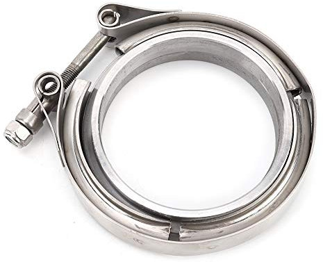 2Pcs Flansch Auspuffrohrschelle Kit, 3 Zoll Turbo Auspuff Down Pipe Edelstahl V-Band Schelle