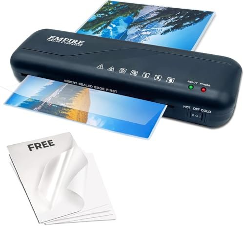 Empire Laminator, Laminating Machine with 5 Pouches, Hot and Cold Machine, A4 Thermal Laminator for Home, School and Office Use