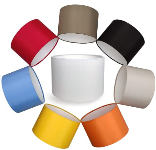 Paralume Moderno Elegante prodotto a Mano in Italia con Cotone di qualità | 8 colori | per Lampada da Tavolo, da Terra, ad Arco e a Sospensione | attacco E14 e E27 (Grigio Perla, Diametro 20cm)