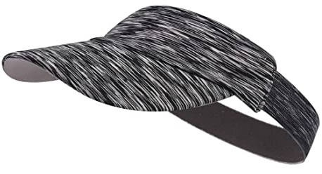 VECRY Damen Sonne Visierkappe für Laufen und Sport - Herren Golf Tennis Schnell Trocknende Hüte (M,Elastisch-Schwarz/Grau)