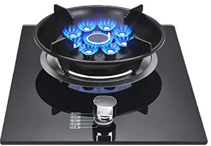 CHALKE Cocina A Gas 1 Quemador, 5.2KW Quemador Wok De 9 Cavidades con Protección contra Llamas, Estufa De Camping Independiente De Vidrio Templado, Fácil De Limpiar (Size : LPG)