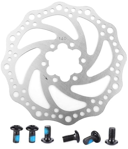 Agatige 140mm Fahrrad Bremsscheibe, Fahrrad Scheibenbremsen, Scheibenbremse Fahrrad Rotor mit 6 Schrauben passend für die meisten Fahrräder, Rennräder, Mountainbike Rennrad Reiten Fahrrad