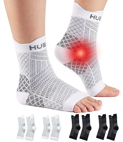 HUEGLO 4Paar Sprunggelenkbandage Orthopädische Kompressionssocken Neuropathie Knöchelbandage Arthritis Achillessehne Bandage Plantarfasziitis Fussbandagen Sprunggelenk Sport,Plantar Fasciitis Socks