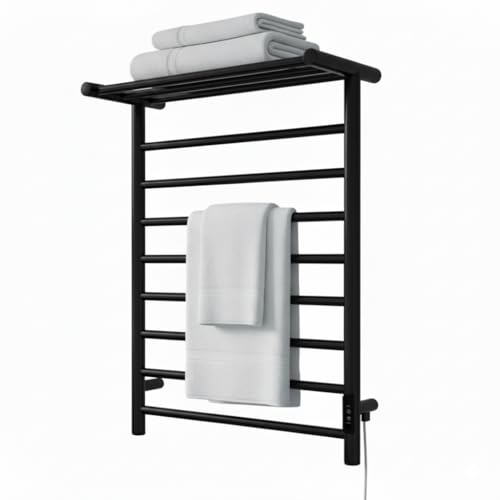 Manissa Chester Black Electric Heated Towel Rail 550mm W x 660mm H
