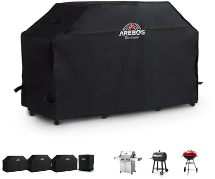 Arebos Grillhaube | Grill Abdeckhaube | Gasgrill Grillabdeckung Regendicht | BBQ Abdeckung Cover | Schutzhülle Haube Staubdicht | Grill Abdeckplane Grillschutz 183 x 66 x 130 cm