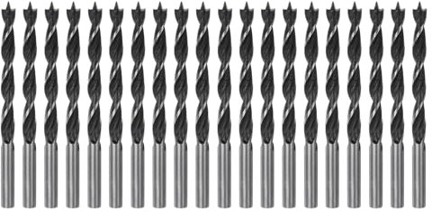 HARFINGTON Spiralbohrer für Weichholz, Hartholz, Sperrholz, Kunststoff, Gummi, 6 mm Durchmesser, gerader runder Schaft, metrisch, 20 Stück