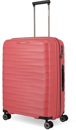 Travelite Koffer mittelgroß, MOOBY M erweiterbar, Kratzfeste Hartschale, mit recyceltem Material, 66 cm, 73-80 l, 3,4 kg, Trolley mit 4 Doppelrollen & TSA-Schloss – Reisekoffer mit extra Stauraum