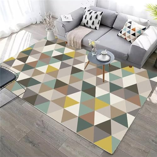 RUGMRZ Outdorr Teppich Sofa Set Wohnzimmer Geometrisches Design bunter Esszimmerteppich Wohnzimmerteppich verblasst Nicht Tische 120X160CM