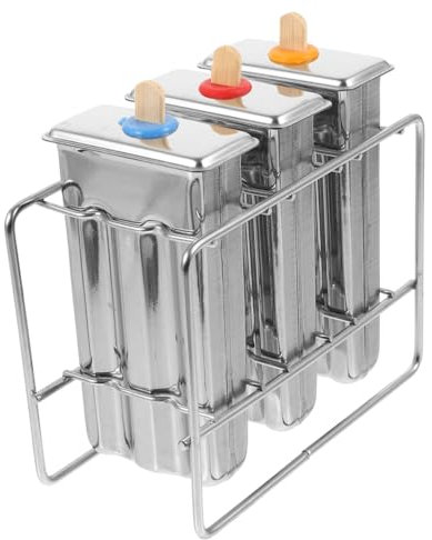 Amosfun Molde De Acero Inoxidable Para Paletas Molde Para Paletas De Helado Metálico Para Hacer Helados Cocina Para Hielo Casero Rápido y Fácil De Usar Para Tubos De Hielo Diy