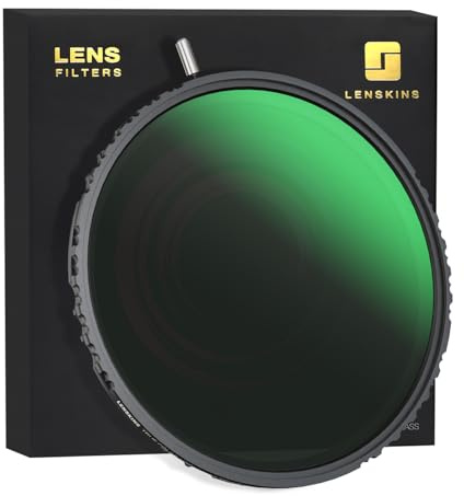 LENSKINS Filtre ND variable True Color de 82 mm, ND2-64 (1 à 6 arrêts) réglable, 28 couches de verre optique HD, hydrofuge et résistant aux rayures