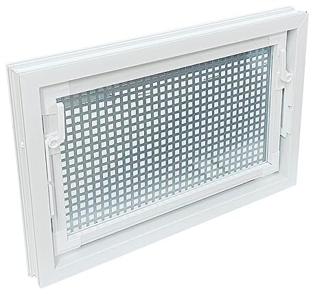 Kellerfenster weiss 50 x 30 cm Einfachglas incl. Schutzgitter, Insektenschutz, 4 Fensterbauschrauben, 10 Fensterkeile