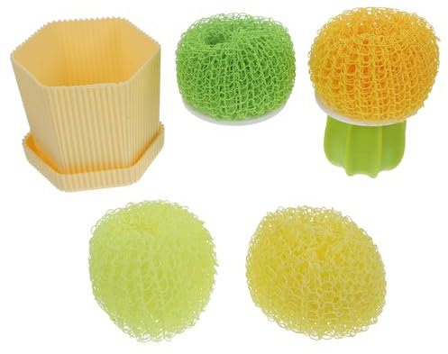 Ciieeo Cactus Pot Cleaning Balls Set 2 Sets of Multi-use Dish Brushes Random Colors Sturdy Kitchen and Bathroom Cleaning Supplies