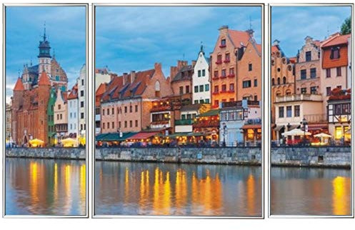 Triptychon Aluminium Rahmen Silber glänzend 50x80cm für Malen nach Zahlen | Fertig montiert, Mit Rückwand, ideal für Malen nach Zahlen Triptychon Bilder z.B. von Schipper, ohne Glas