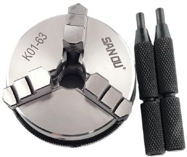 K01-63 Portabroca de morzada de 63mm, conexión de 2,5 pulgadas, orificio roscado de portabrocas manual, mini torno for carpintería, accesorios de máquina herramienta