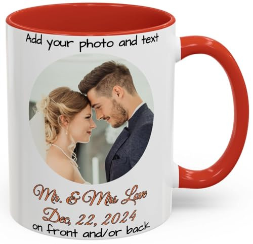 Tasse personnalisée avec image ou texte de vos téléchargements, tasse personnalisée, passe au micro-ondes et au lave-vaisselle, 325 ml