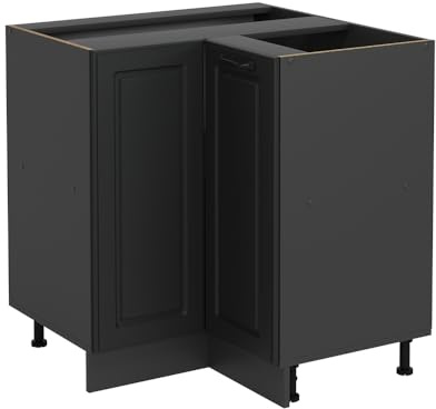 Vicco Eckunterschrank R-Line, Anthrazit Landhaus, 75.6 cm | MDF-Front · Ohne Arbeitsplatte · Höhenverstellbare Füße · Metallgriffe · 1 Tür
