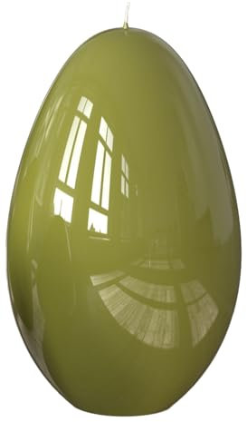 eikerze nr 2 olive 235 hochglanz engels kerzen Ø 6 x H 9cm 20 Std osterkerze
