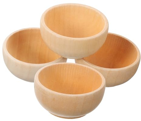 Lot de 4 Création DIY Set de Petits Bols en Bois Brut