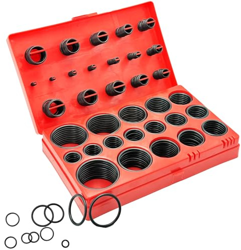 HYSHLC 419 PCS Nitrile Rubber O-Ring Assortment Kit, 32 Metric Sizes (3mm-50mm) O-ring Set with Heavy-Duty Storage Box for Automotive, Plumbing, Hydraulic, Pneumatic Repairs