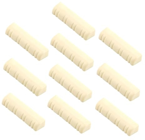 Vaguelly 10 Piezas Puente y Cejuela para Mandolina y Guitarra Beige Accesorio de Plástico Duradero y Preciso para Cuerdas