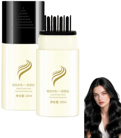 2-in-1 Hair Color Stick & Comb, Haaransatz Kaschieren, Graue Haare Abdecken für Frauen und Männer, Natürlich Ansatzfarbe Wasserdicht und schweißdicht für Alle Haartypen (Naturbraun, 10ml)