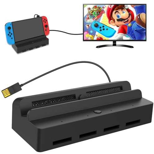 Tendak Switch Docking Station mit Game Switcher für Nintendo Switch/Switch OLED, Switch Dock mit Game Card Reader, Switch TV Dock Ladestation mit 4K HDMI, USB 3.0 Port, 12in1 Spiele Kartenhülle