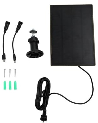 VRTYVEYBB Caméra de chasse 5 V avec panneau solaire 6000 mAh batterie rechargeable étanche, facile à installer. Pour caméras de trail Bushnell (Noir)
