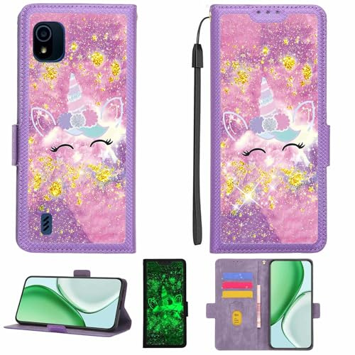 Kinetijy Coque Compatible pour ATT AT&T Dish Summit SL104D Coque Étui Housse Case Support [avec Film Protecteur HD d'une dureté de 9H] [Blocage RFID][Paillettes dorées + Brillantes] LPT-DJS