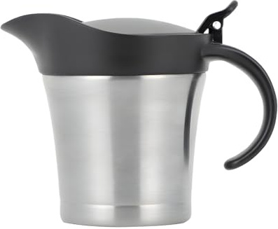 Salsera con tapa, 450 ml para servir salsa con tapa, olla a prueba de derrames, para bufé, ensaladas, fiestas, cocina, catering, hotel, restaurante