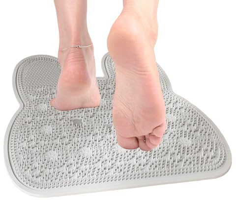 Épurateur de pieds de douche, ventouse lapin antidérapante, nettoyant pour pieds et lave-dos en silicone, accessoire de bain de massage pour maison, appartement, outil de relaxation du sol de la baign