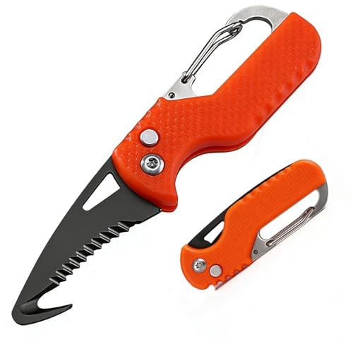 Utility Pocket Box Opener, Portable Stainless Steel Folding Cutter with Key Ring, Mini Lightweight EDC Gadgets Pocket Multi Tool for Outdoor Camping Hiking Packaging Craft DIY Use