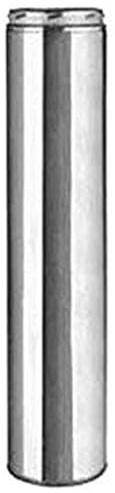 Selkirk 8 SureTemp 48” Long Chimney Pipe, Double Wall Stainless Steel Insulated Vent, Locking Band for Wood Stove, Fireplace, Furnace, Silver, 208148